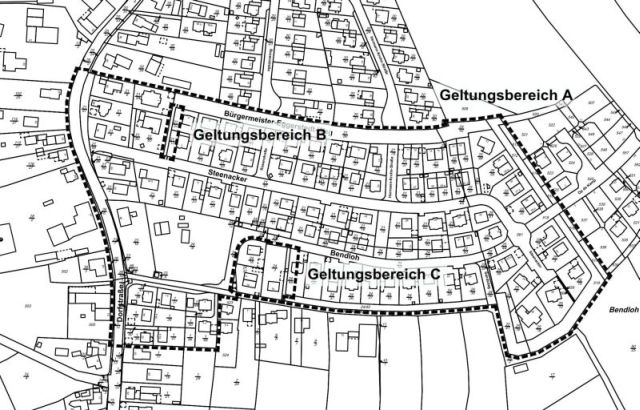 Geltungsbereiche der 2. Änd. des B-Plans Nr. 8 - Gemeinde Tangstedt