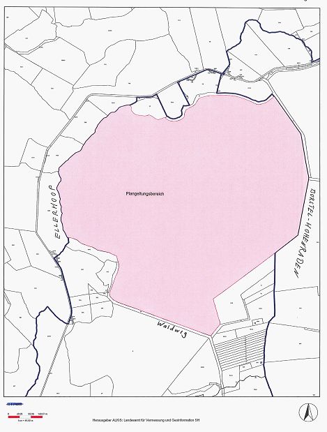 Lageplan zum Geltungsbereich der 2. Änderung des F-Planes der Gemeinde Kummerfeld